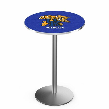 HOLLAND BAR STOOL CO 36" Stainless Steel Kentucky "Wildcat" Pub Table, 36" dia. Top L214S3636UKYCat